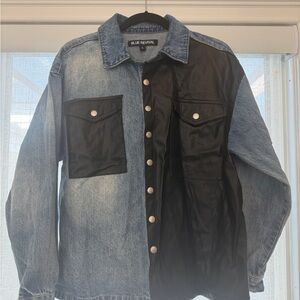 Blue Revival Denim and Black Jean Jacket